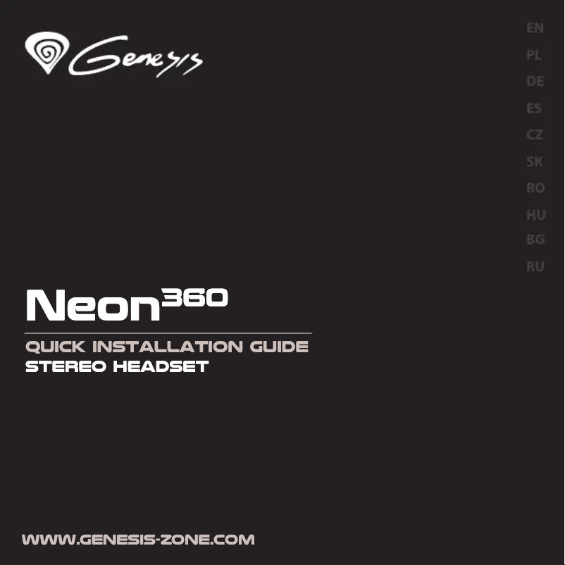 Page 1 de la notice Manuel utilisateur Genesis Neon 360