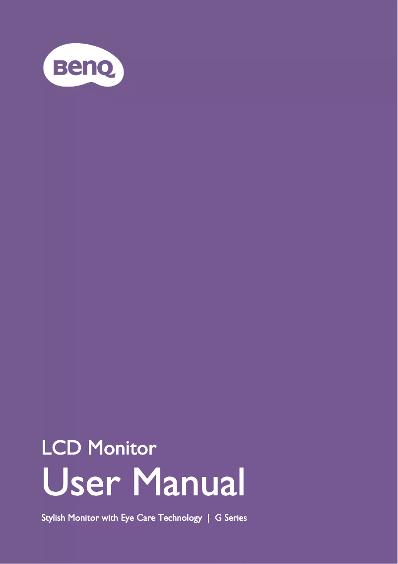 Page n°1 - Manuel utilisateur BenQ GL2780