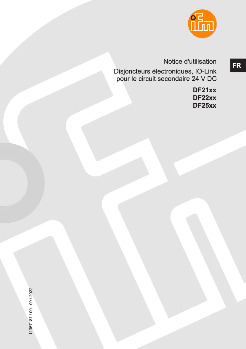 Page 1 de la notice Manuel utilisateur IFM DF2220