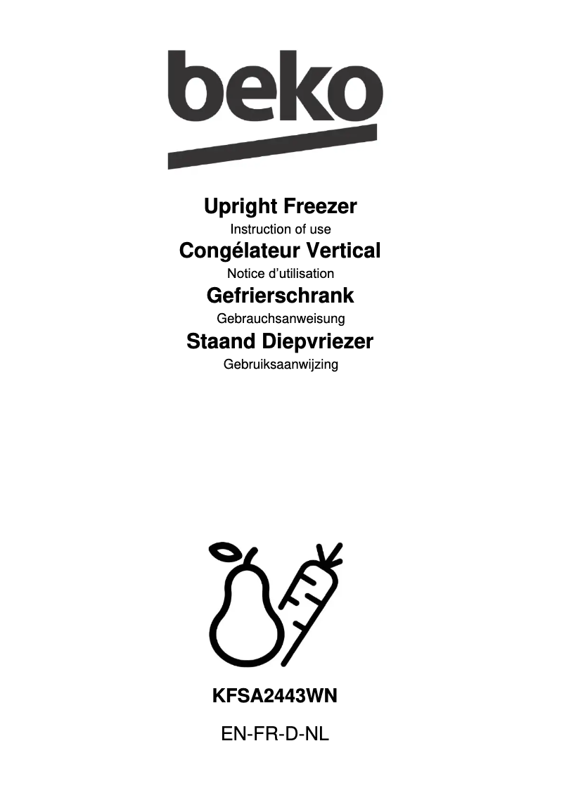 Image de la première page du manuel de l'appareil KFSA2443WN
