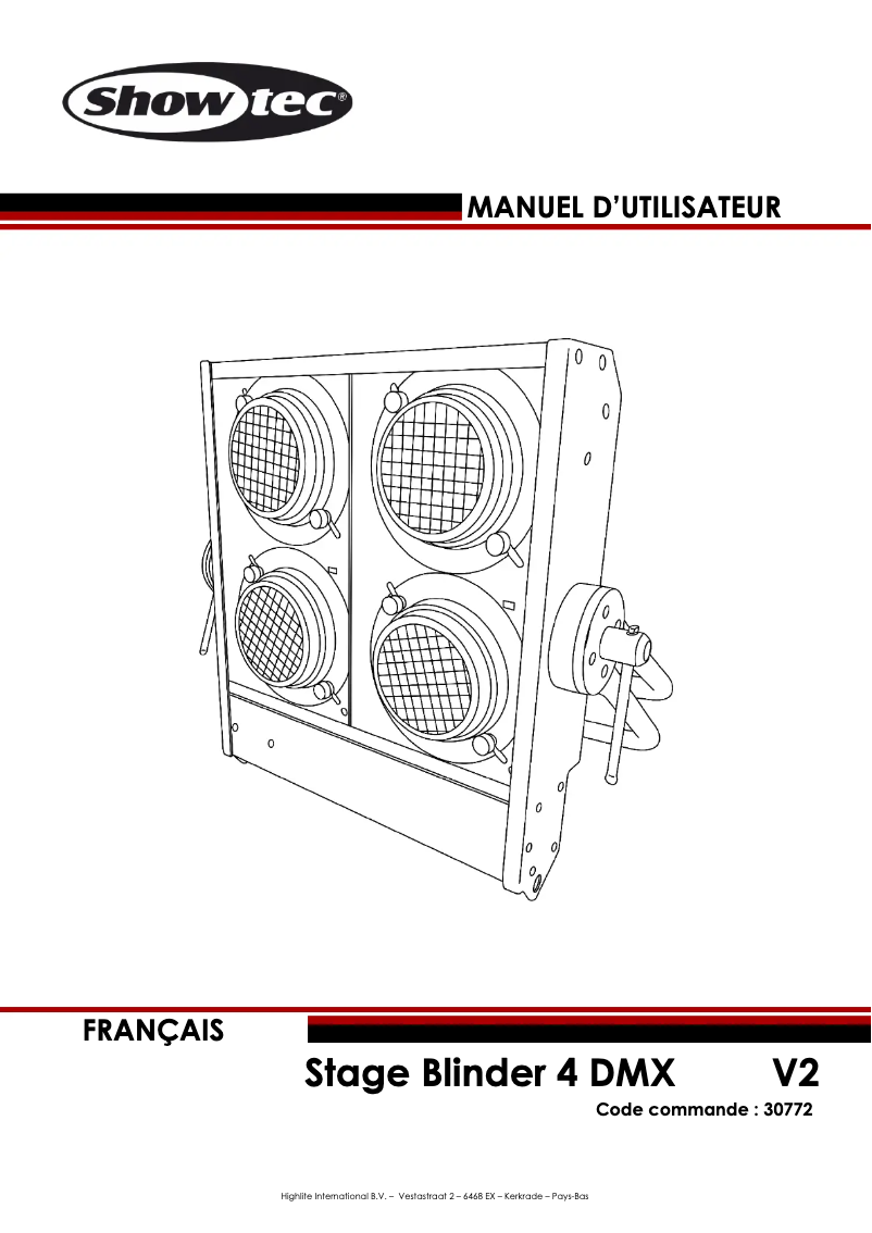 Page n°1 - Manuel utilisateur Showtec Stage Blinder 4 DMX