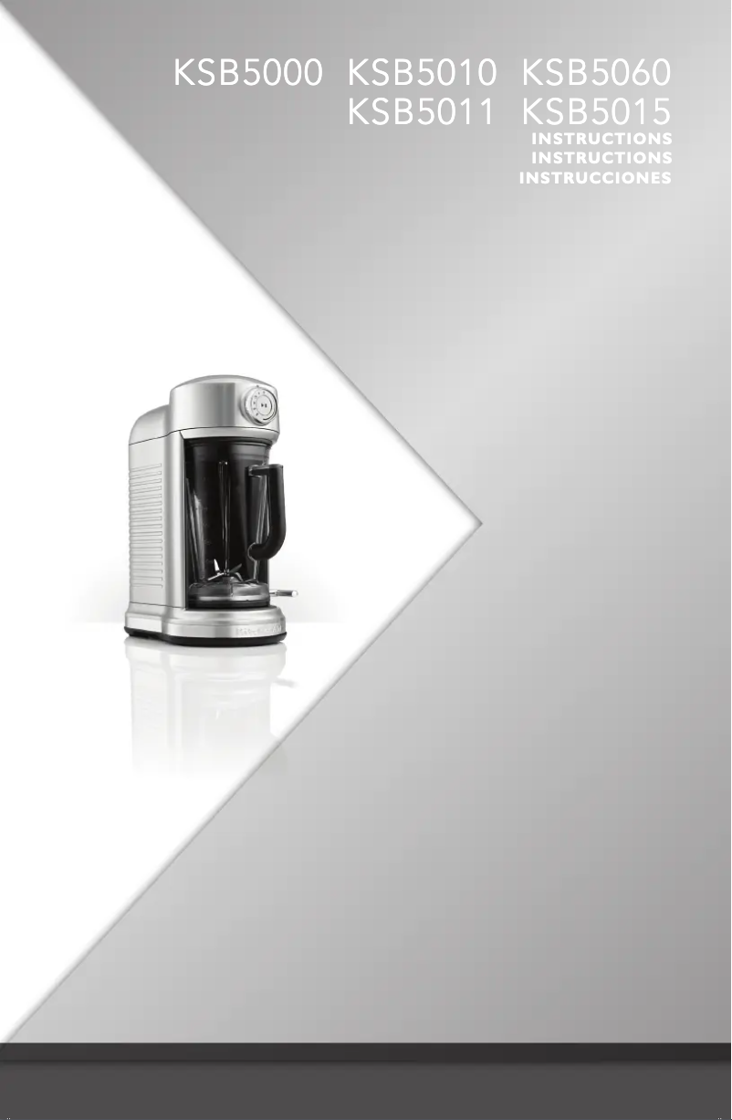 Page 1 de la notice Manuel d'utilisation et d'entretien KitchenAid KSB5010OB
