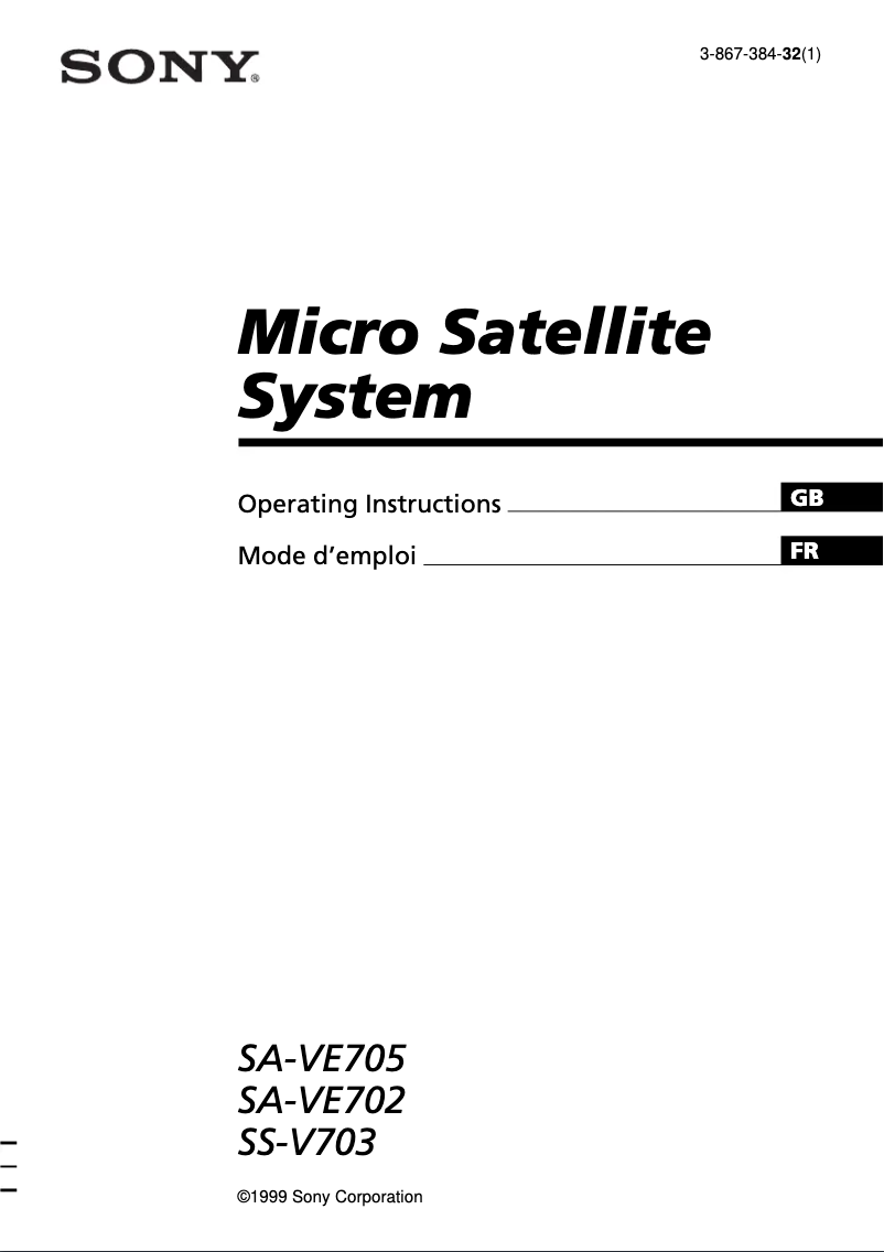 Page n°1 - Manuel utilisateur Sony SS-V703