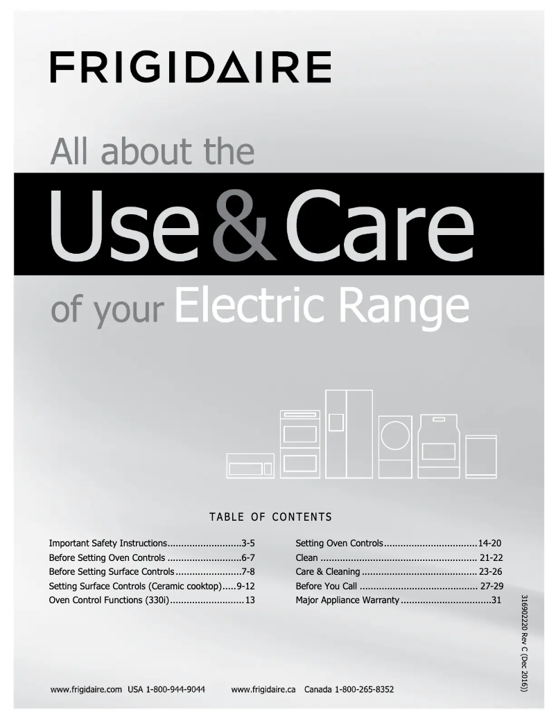Page 1 de la notice Manuel utilisateur Frigidaire FFEF3019MW