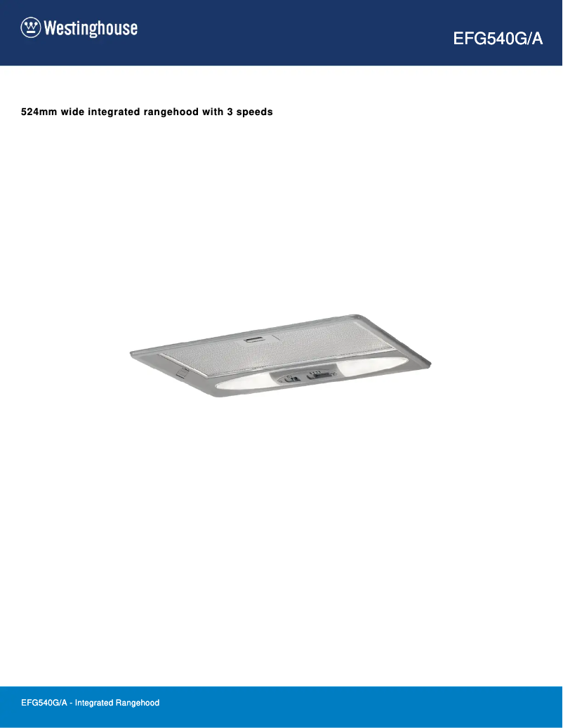 Página 1 del manual Ficha técnica Westinghouse EFG540G/A