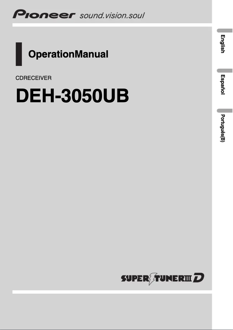 Image de la première page du manuel de l'appareil DEH-3050UB