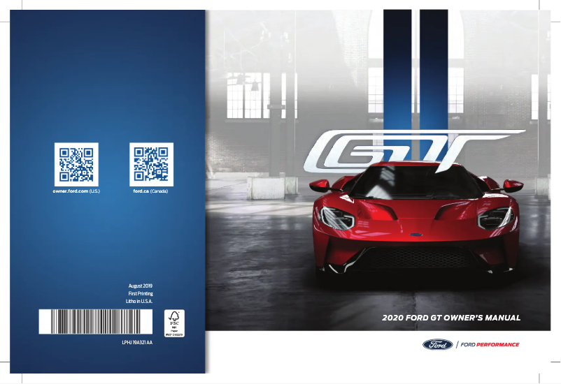 Page n°1 - Manuel utilisateur Ford GT (2020)