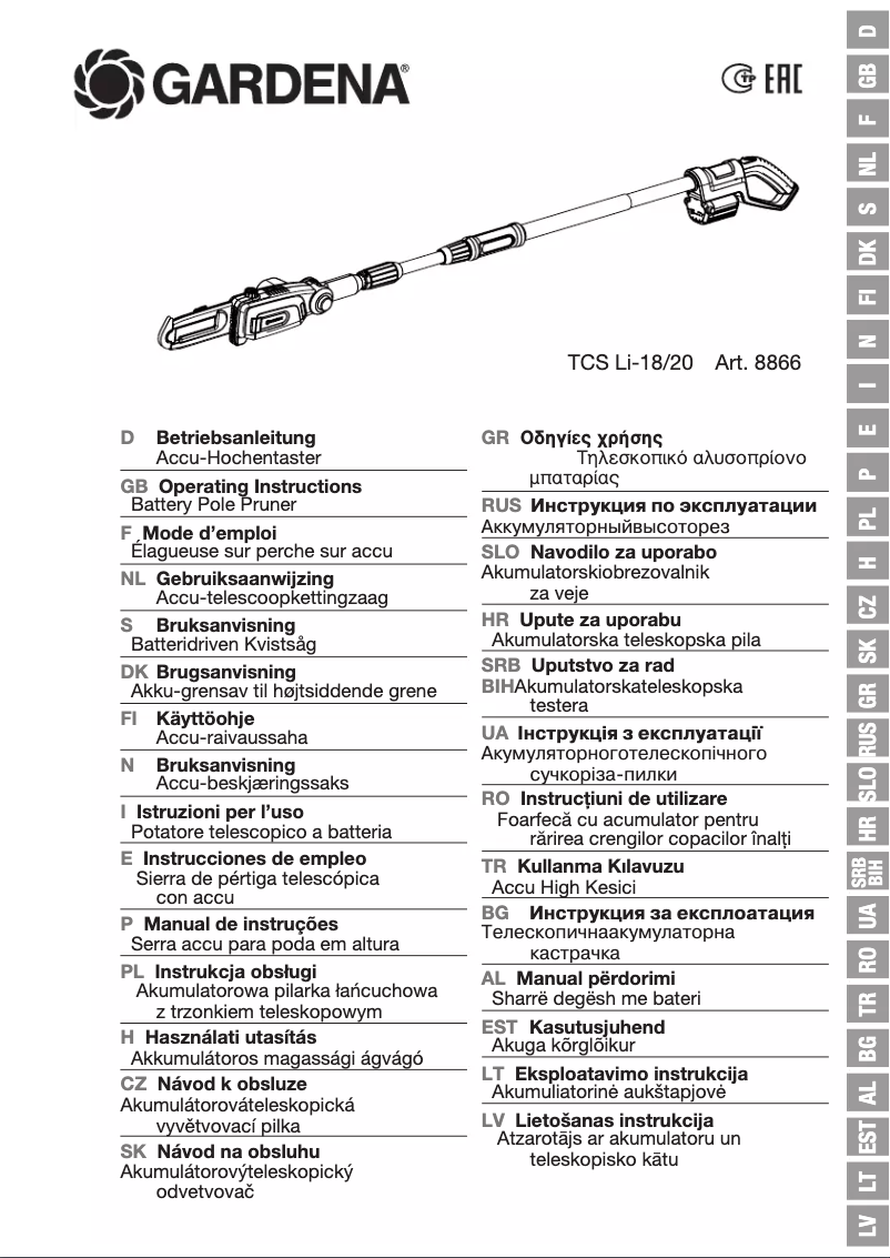 Page 1 de la notice Manuel utilisateur Gardena TCS Li-18/20