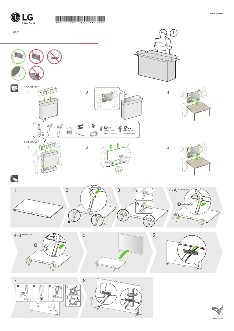 Page 1 de la notice Manuel utilisateur LG 65UQ9000PSD