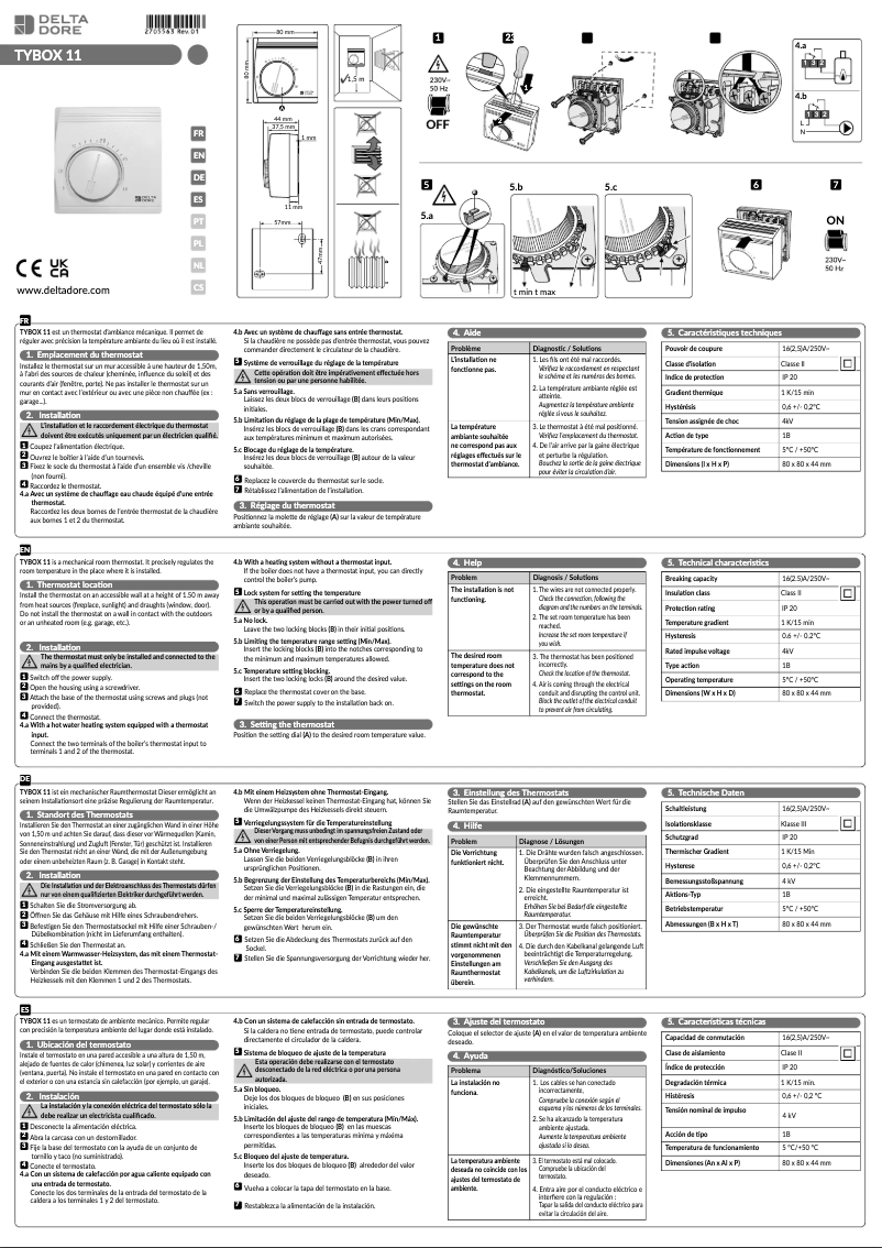 Page 1 de la notice Manuel utilisateur Delta Dore Tybox 11