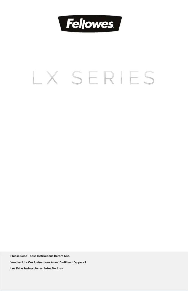 Page n°1 - Manuel utilisateur Fellowes Powershred LX20M
