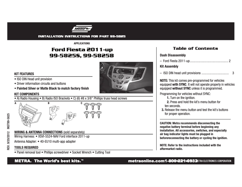 Image de la première page du manuel de l'appareil 99-5825B