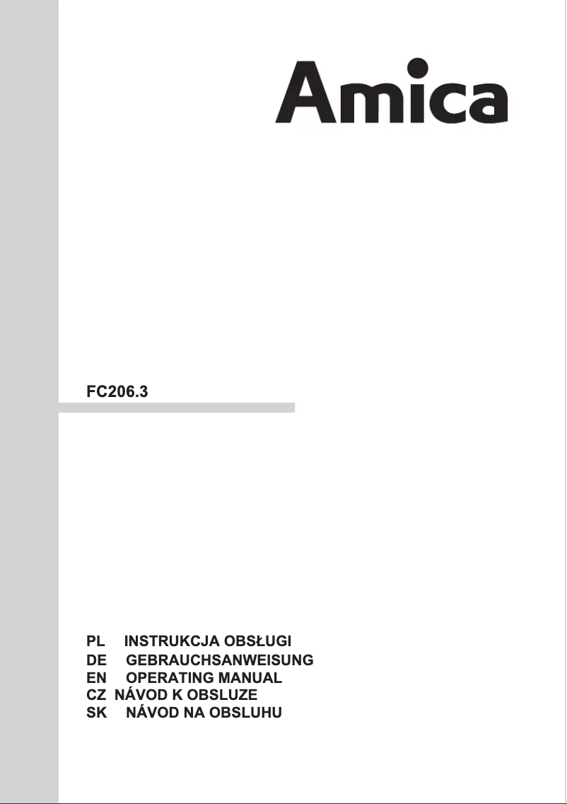 Page 1 de la notice Manuel utilisateur Amica FC 206.4