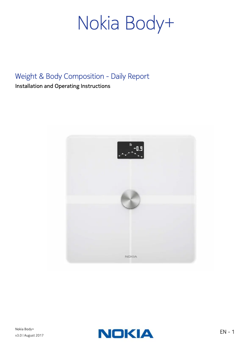 Page n°1 - Manuel utilisateur Withings Body+