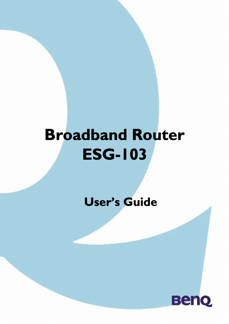 Page 1 de la notice Manuel utilisateur BenQ ESG-103