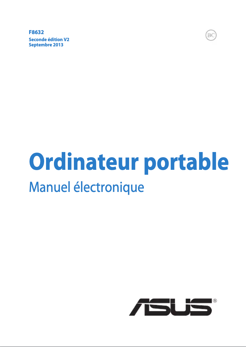 Page 1 de la notice Manuel utilisateur Asus K551LN