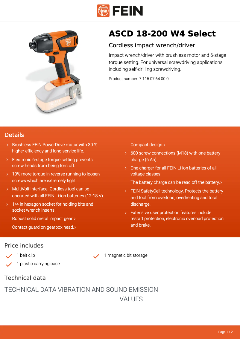 Image de la première page du manuel de l'appareil ASCD 18-200 W4 Select