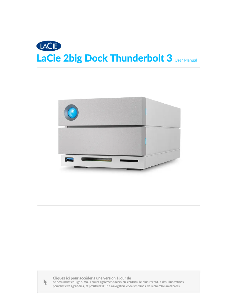 Image de la première page du manuel de l'appareil 2big Dock Thunderbolt 3