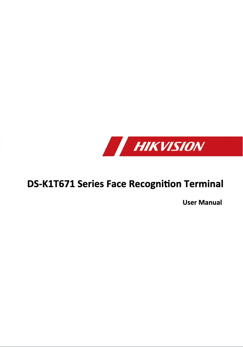 Page 1 de la notice Manuel utilisateur Hikvision DS-K1T671