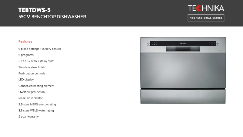 Image de la première page du manuel de l'appareil TEBTDWS-5