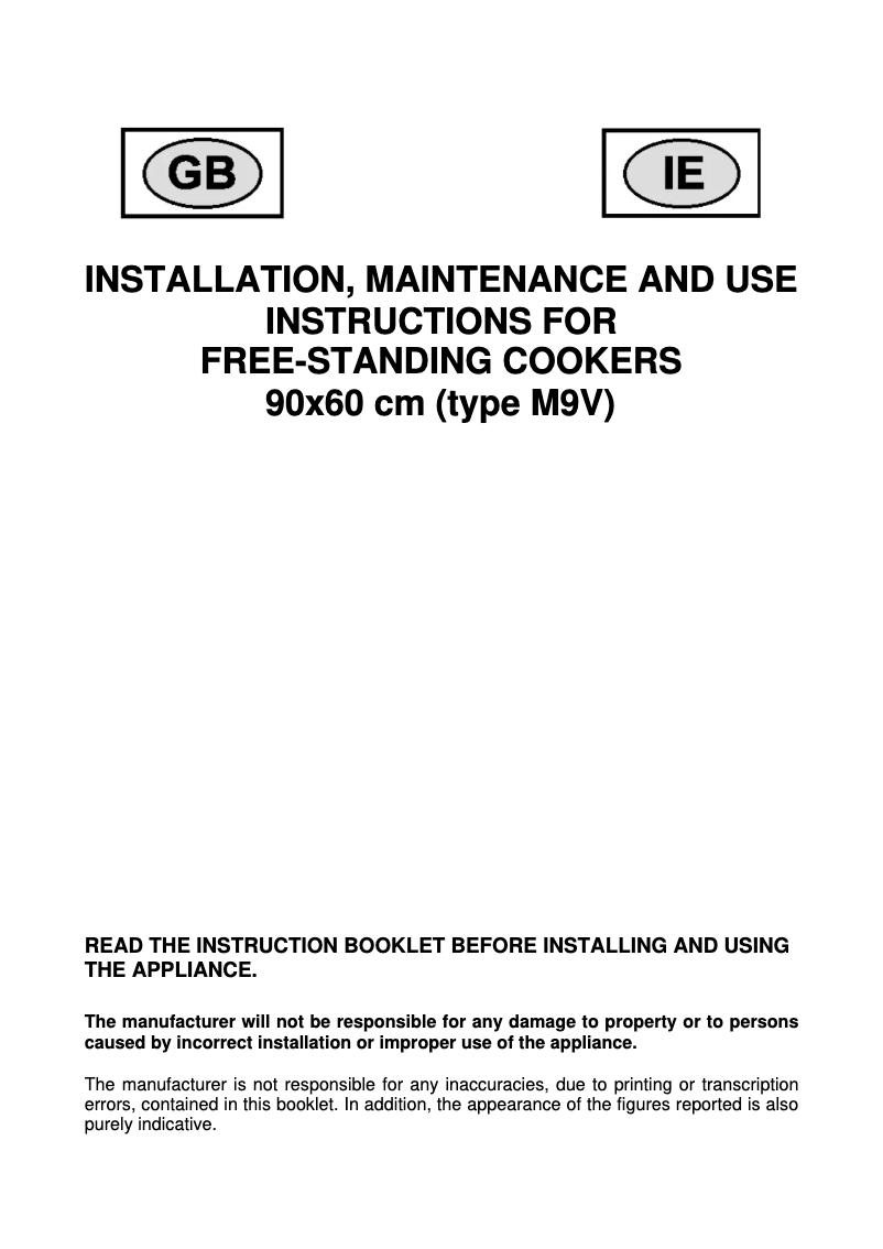 Page 1 de la notice Manuel utilisateur Bertazzoni A90 5 MFE XE