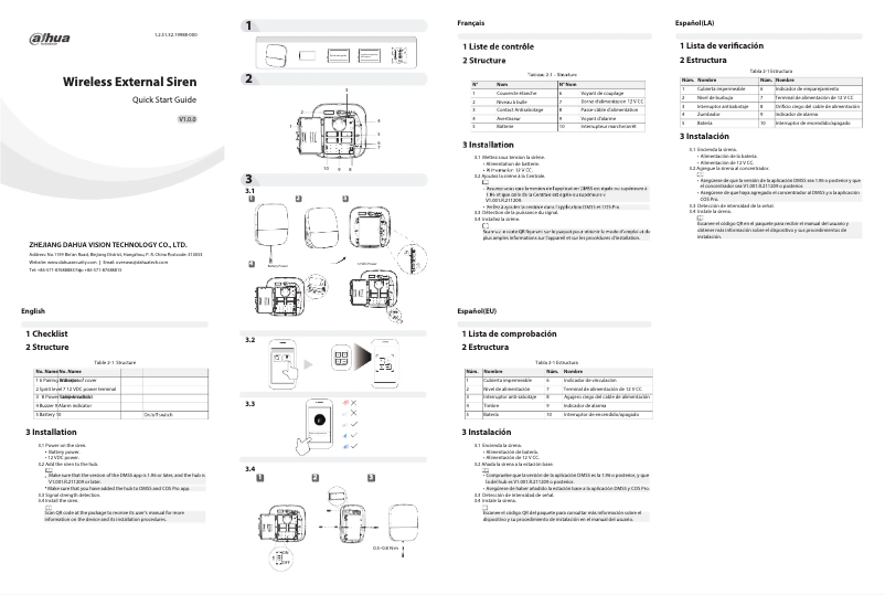 Página 1 del manual Guía de inicio rápido Dahua Technology ARA13-W2