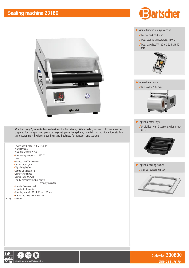 Image de la première page du manuel de l'appareil 23180