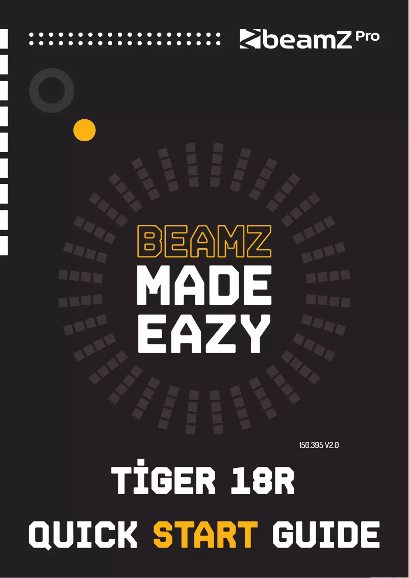 Page 1 de la notice Guide de démarrage rapide BeamZ Tiger 18R