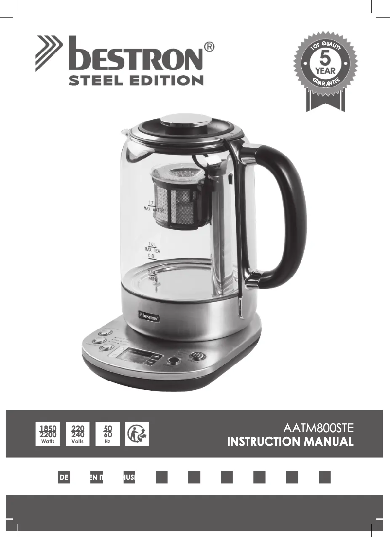 Image de la première page du manuel de l'appareil AATM800STE