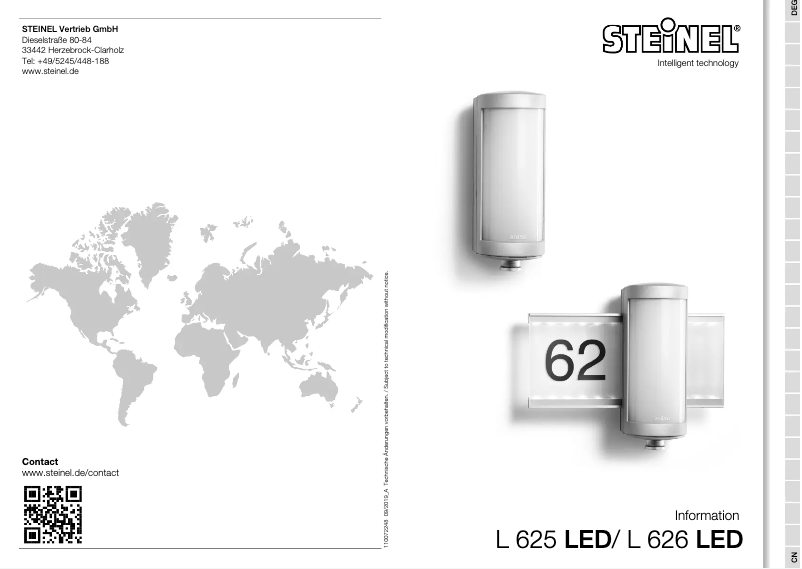 Page 1 de la notice Manuel utilisateur Steinel L 625 LED