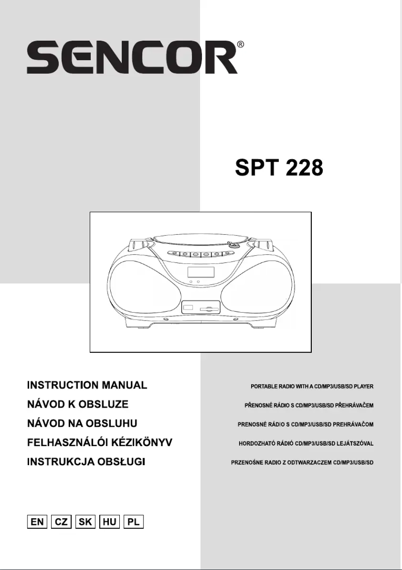 Page 1 de la notice Manuel utilisateur Sencor SPT 228 BO