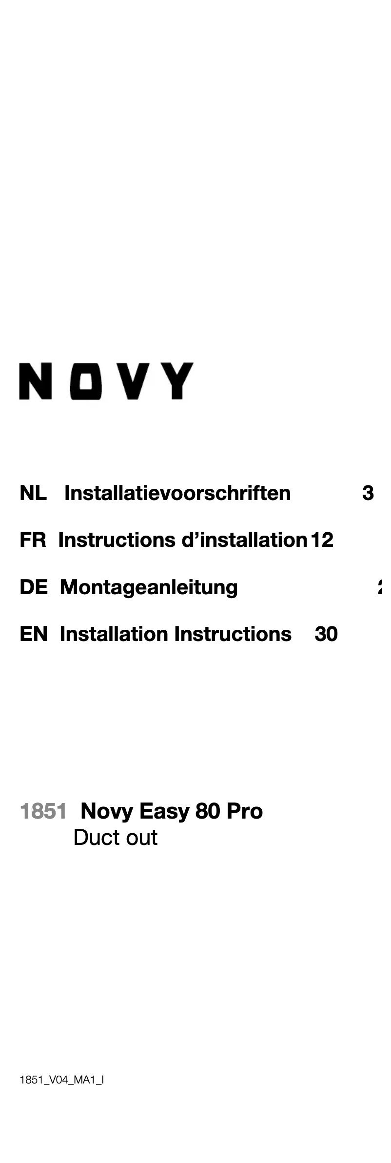 Image de la première page du manuel de l'appareil Easy Pro 1851
