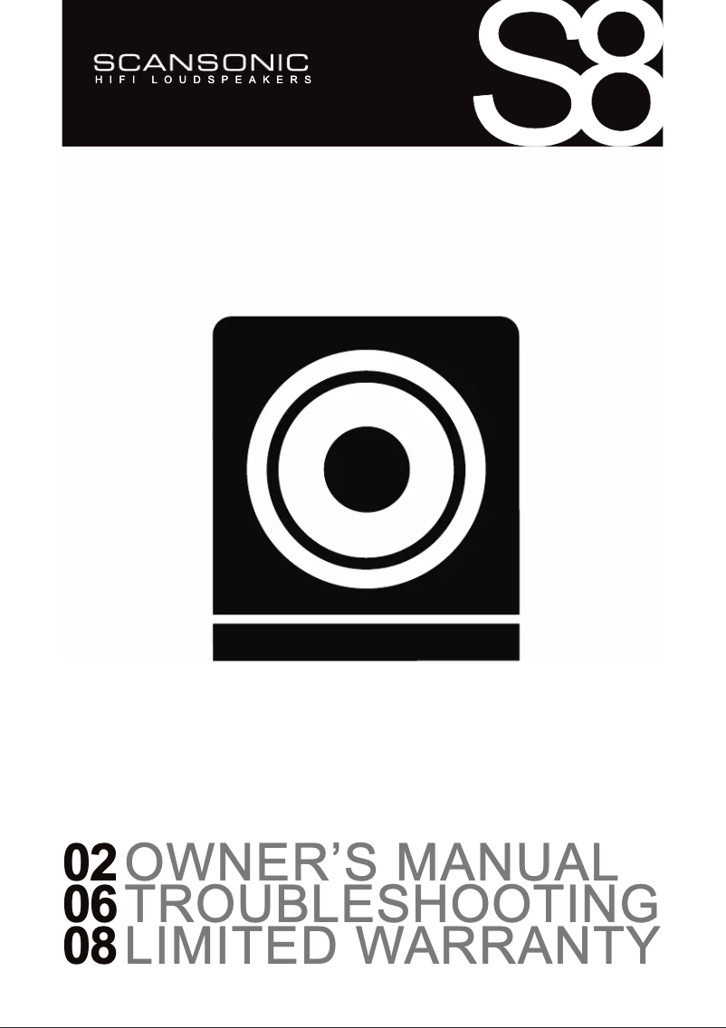 Page 1 de la notice Manuel utilisateur Scansonic S8 Active Sub