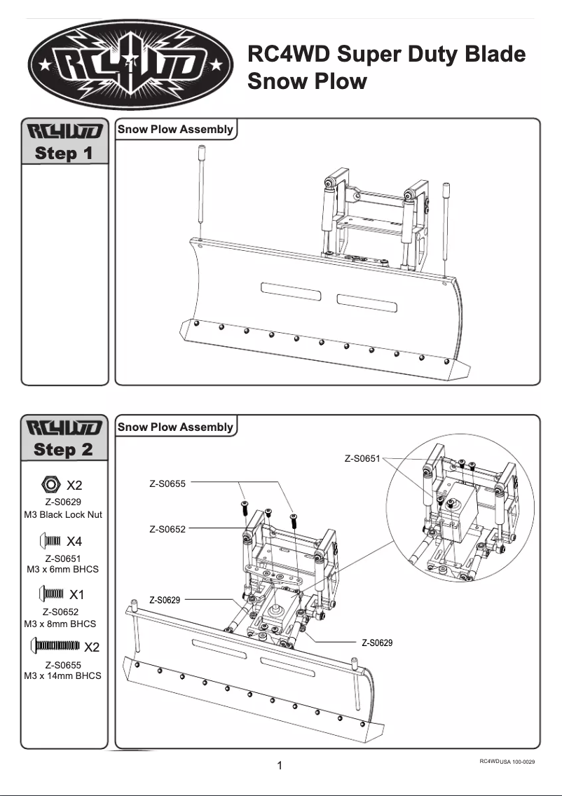 Page n°1 - Manuel utilisateur RC4WD Z-X0041