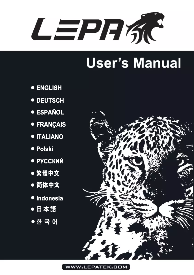 Page n°1 - Manuel utilisateur LEPA B550-MB