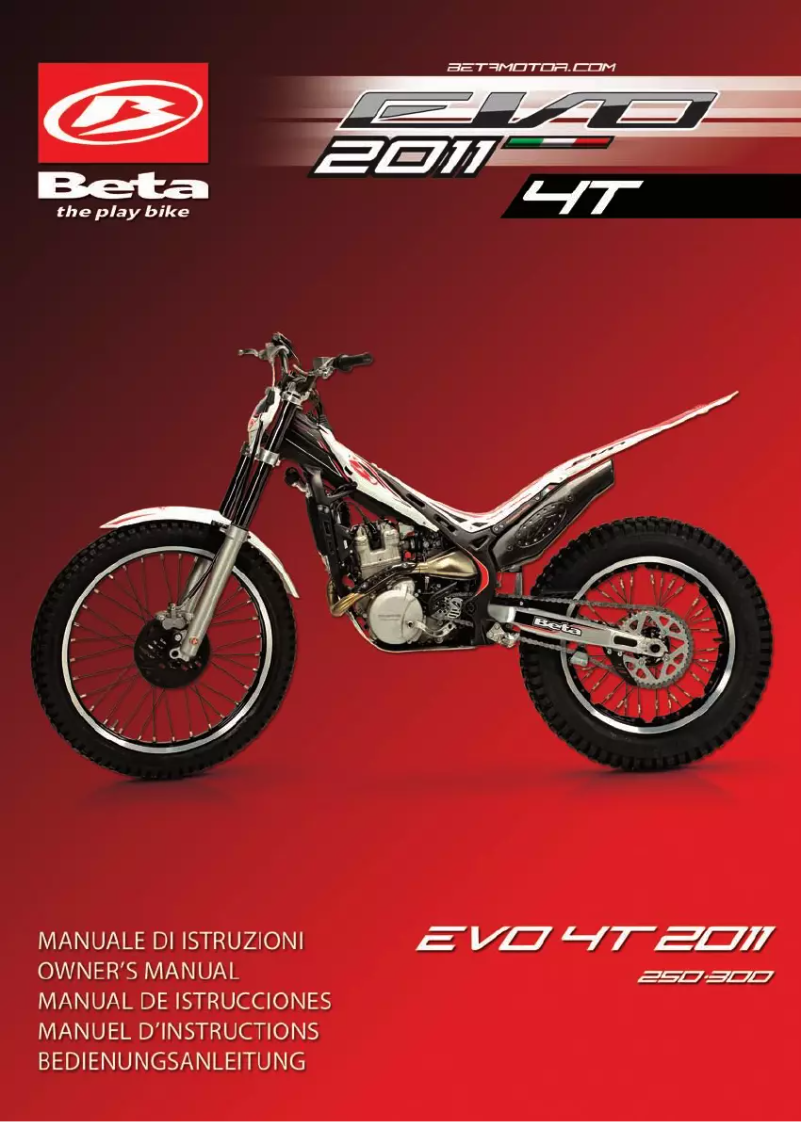 Page 1 de la notice Manuel utilisateur Beta EVO 250 4T (2011)