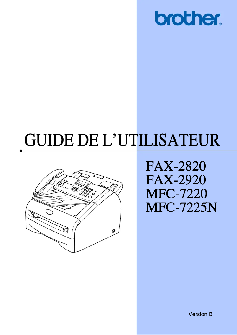 Image de la première page du manuel de l'appareil FAX-2820