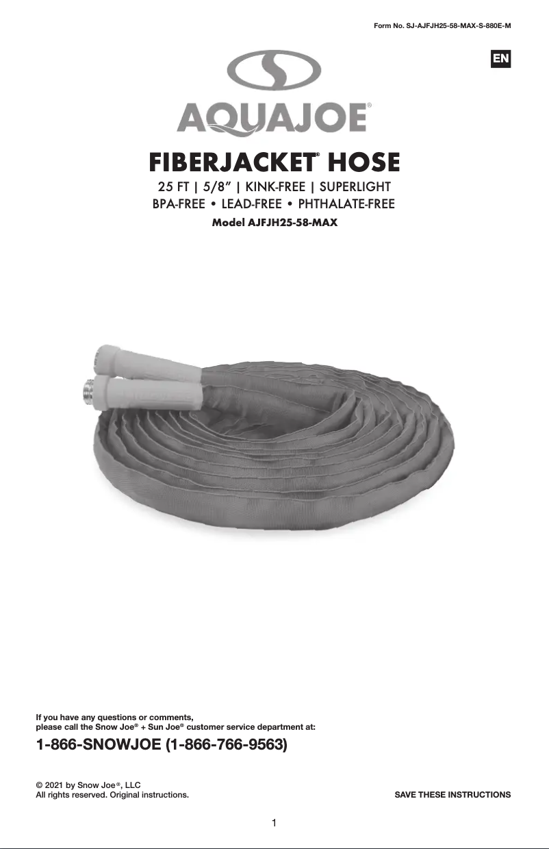 Imagen de la primera página del manual del dispositivo AJFJH25-58-MAX