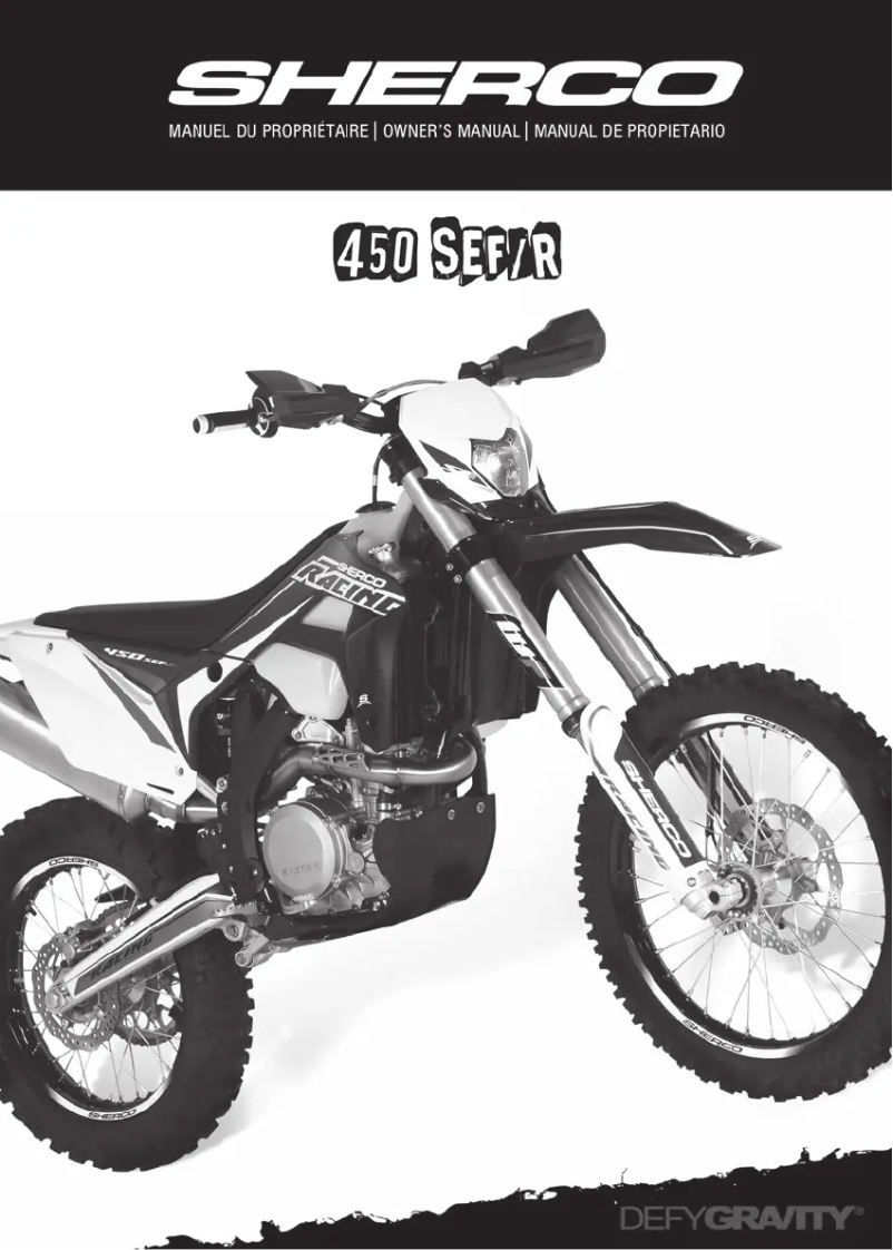Page 1 de la notice Manuel utilisateur Sherco 500 SEF (2018)