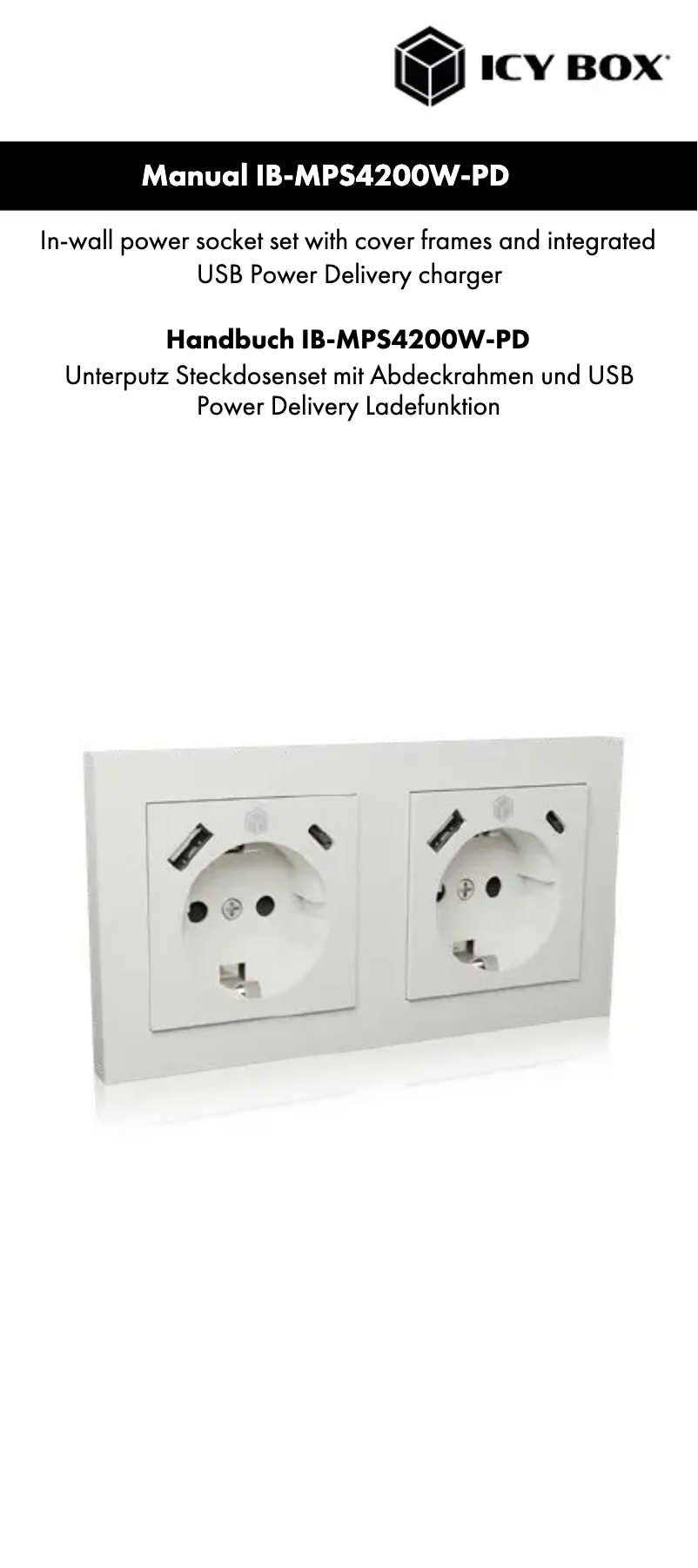 Page 1 de la notice Manuel utilisateur Icy Box IB-MPS4200W-PD