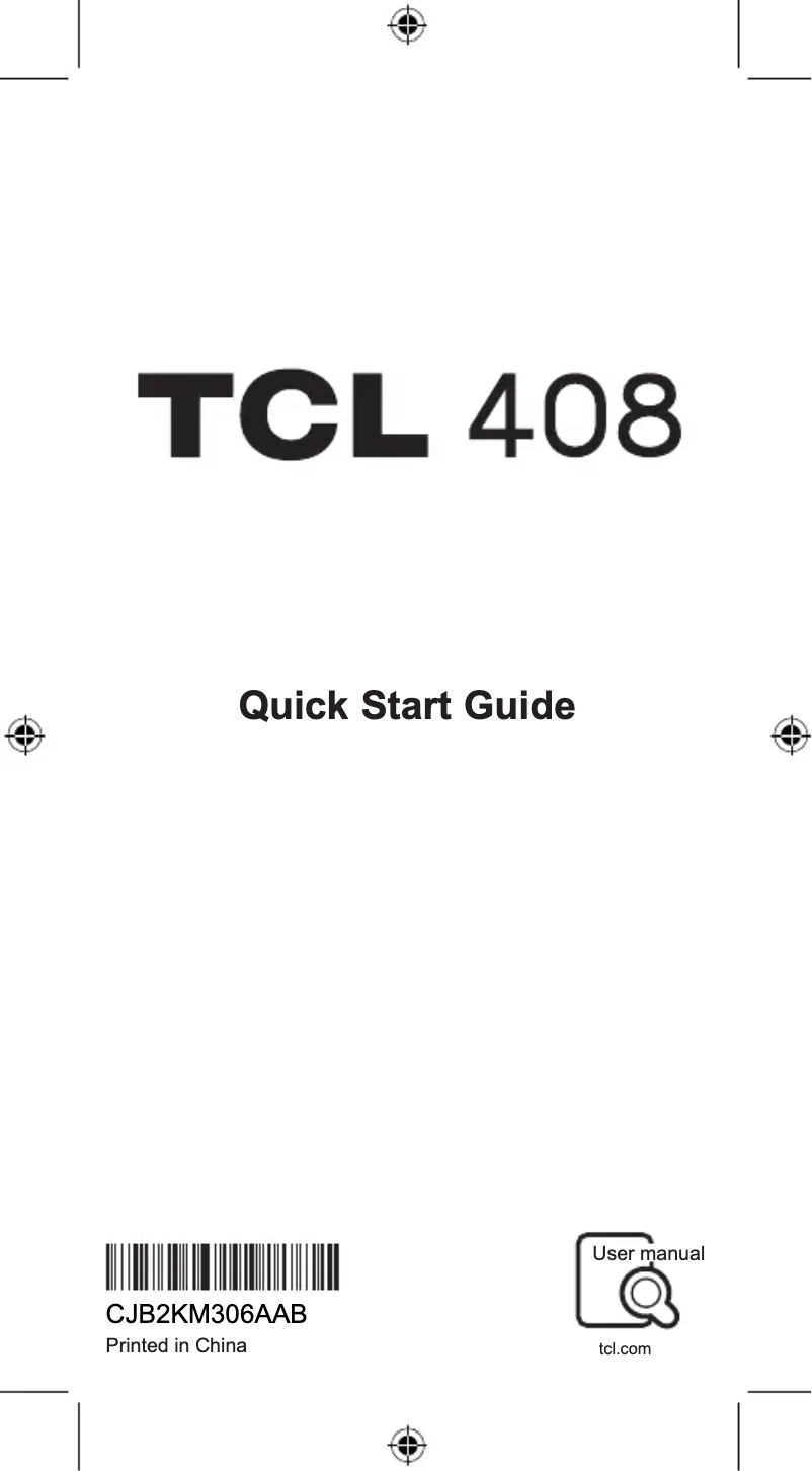 Page 1 de la notice Manuel utilisateur TCL 408