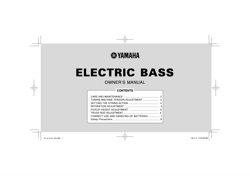 Page n°1 - Manuel utilisateur Yamaha BB424X