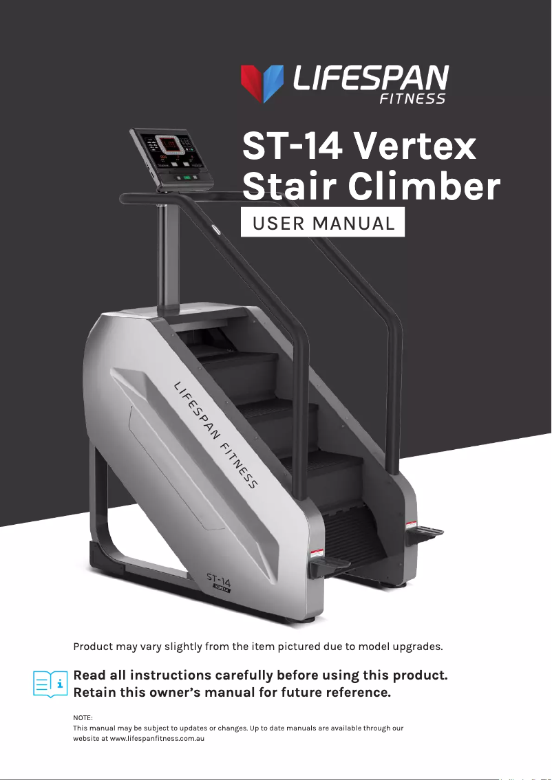 Page n°1 - Manuel utilisateur LifeSpan ST-14 Vertex