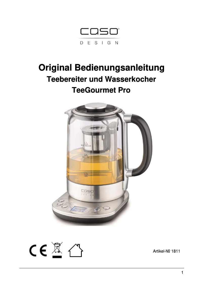 Page n°1 - Manuel utilisateur Caso WK2500