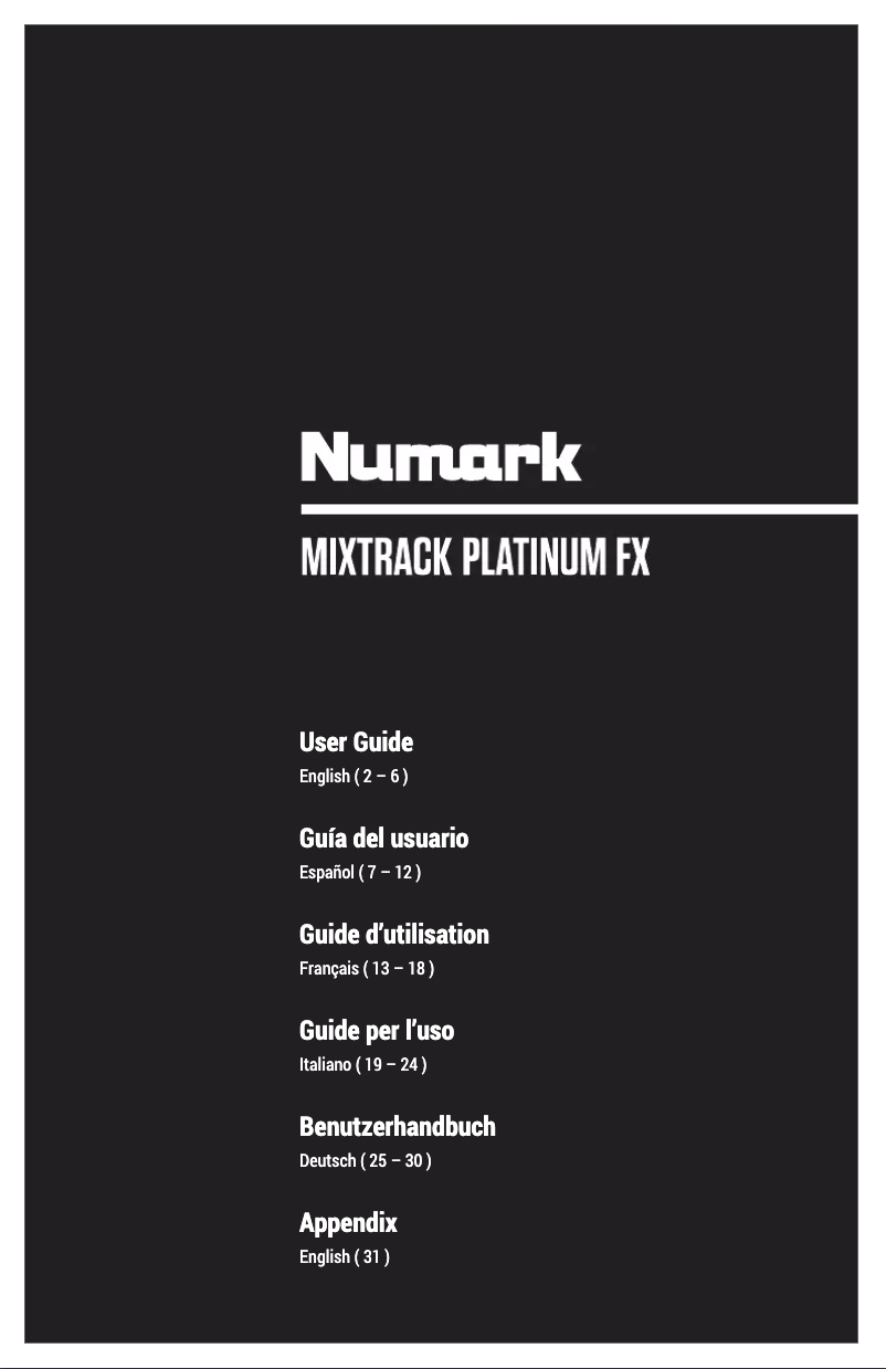 First page image of the manual for Mixtrack Platinum FX