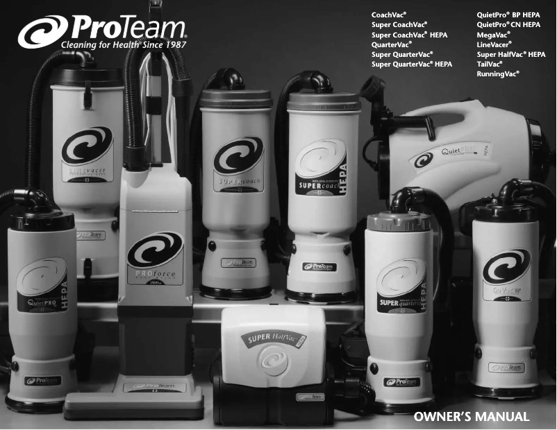 Page 1 de la notice Manuel utilisateur ProTeam CoachVac