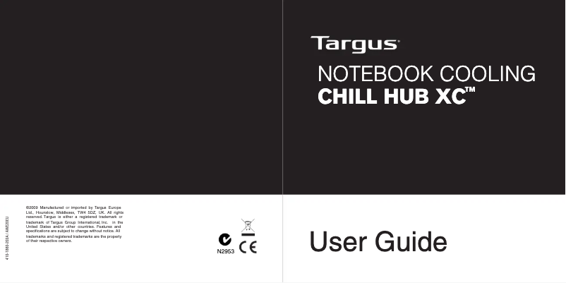 Page n°1 - Manuel utilisateur Targus AWE20EU