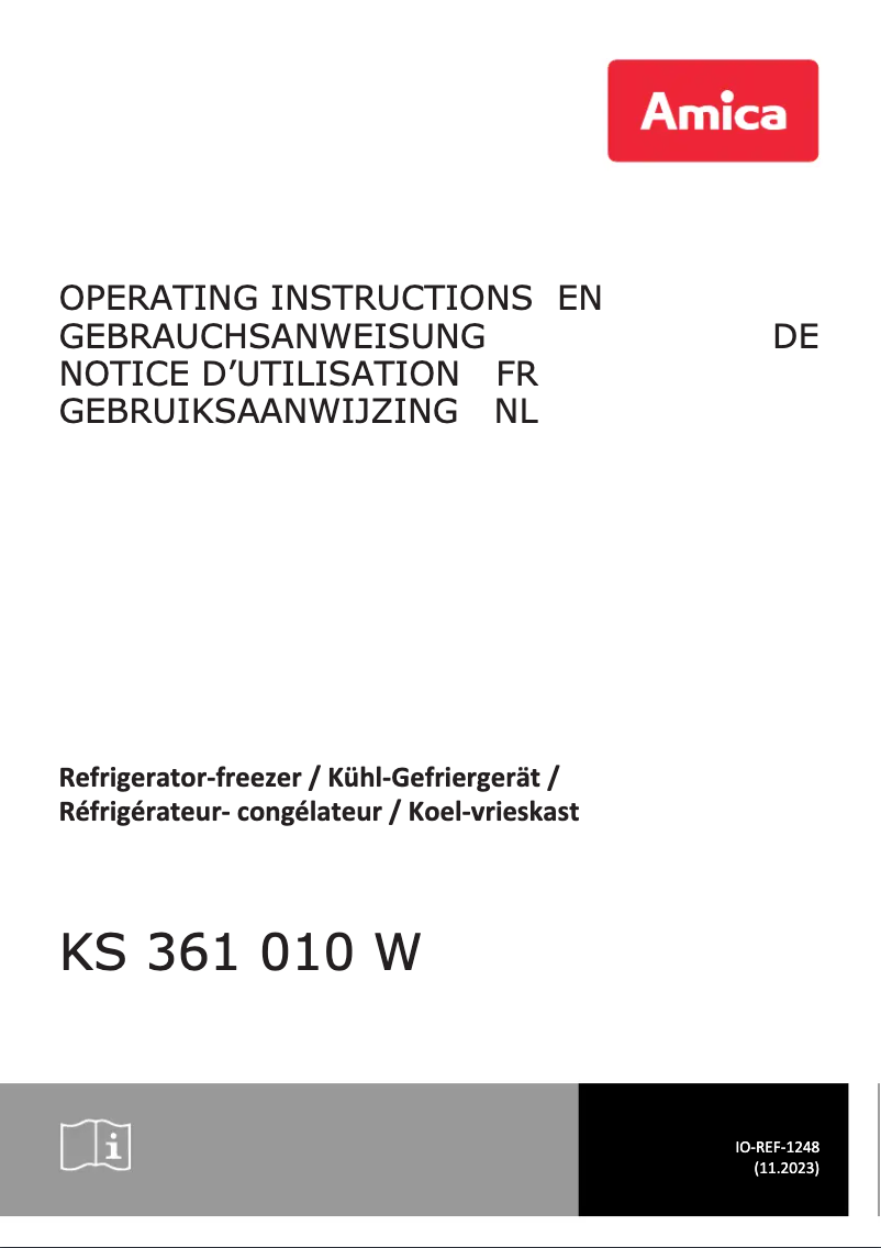 Page 1 de la notice Manuel utilisateur Amica KS 361 010 W