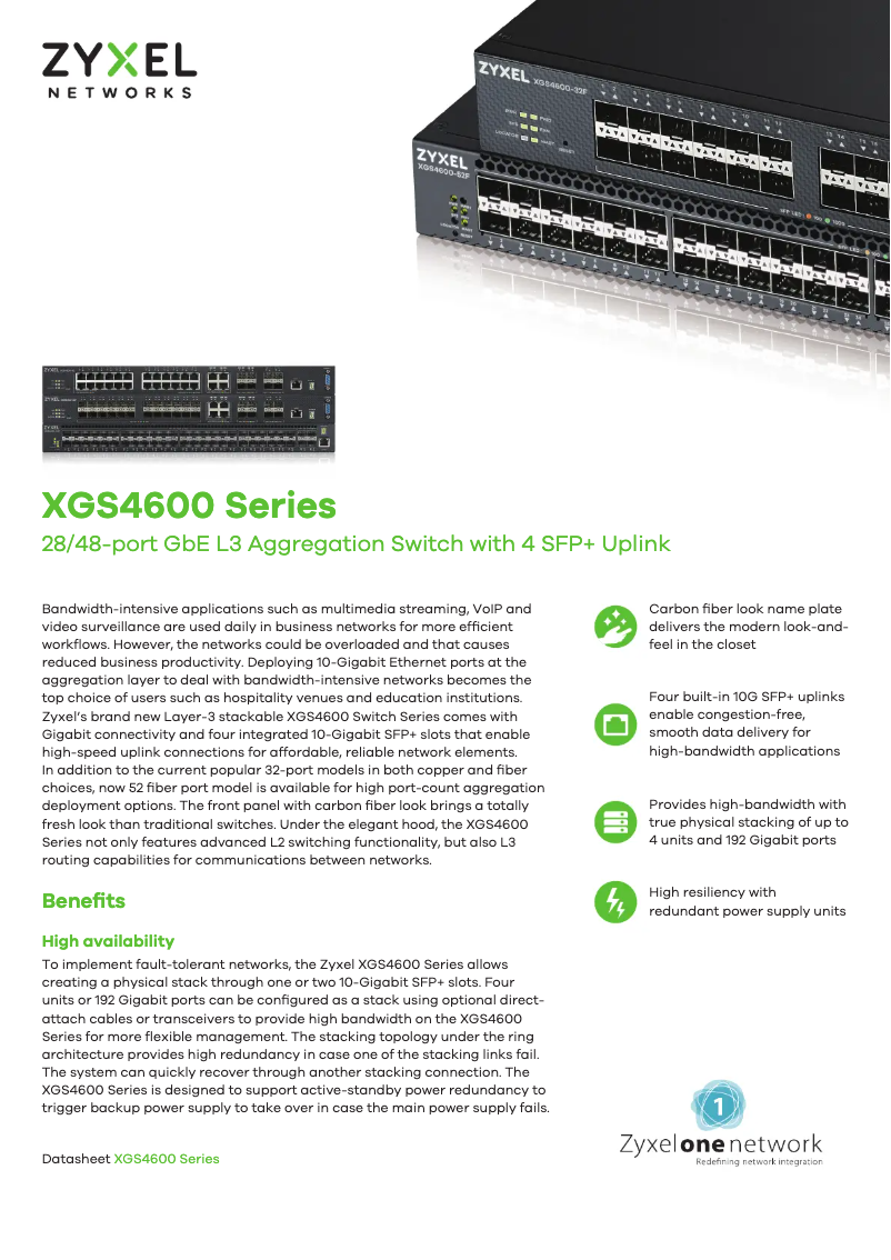 Image de la première page du manuel de l'appareil XGS4600-32F