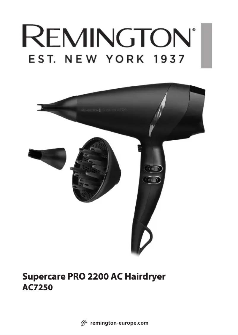 Page n°1 - Manuel utilisateur Remington Supercare Pro 2200 AC7250